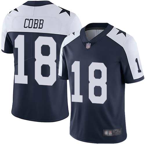 Men Dallas Cowboys Limited Navy Blue Randall Cobb Alternate #18 Vapor Untouchable Throwback NFL Jersey